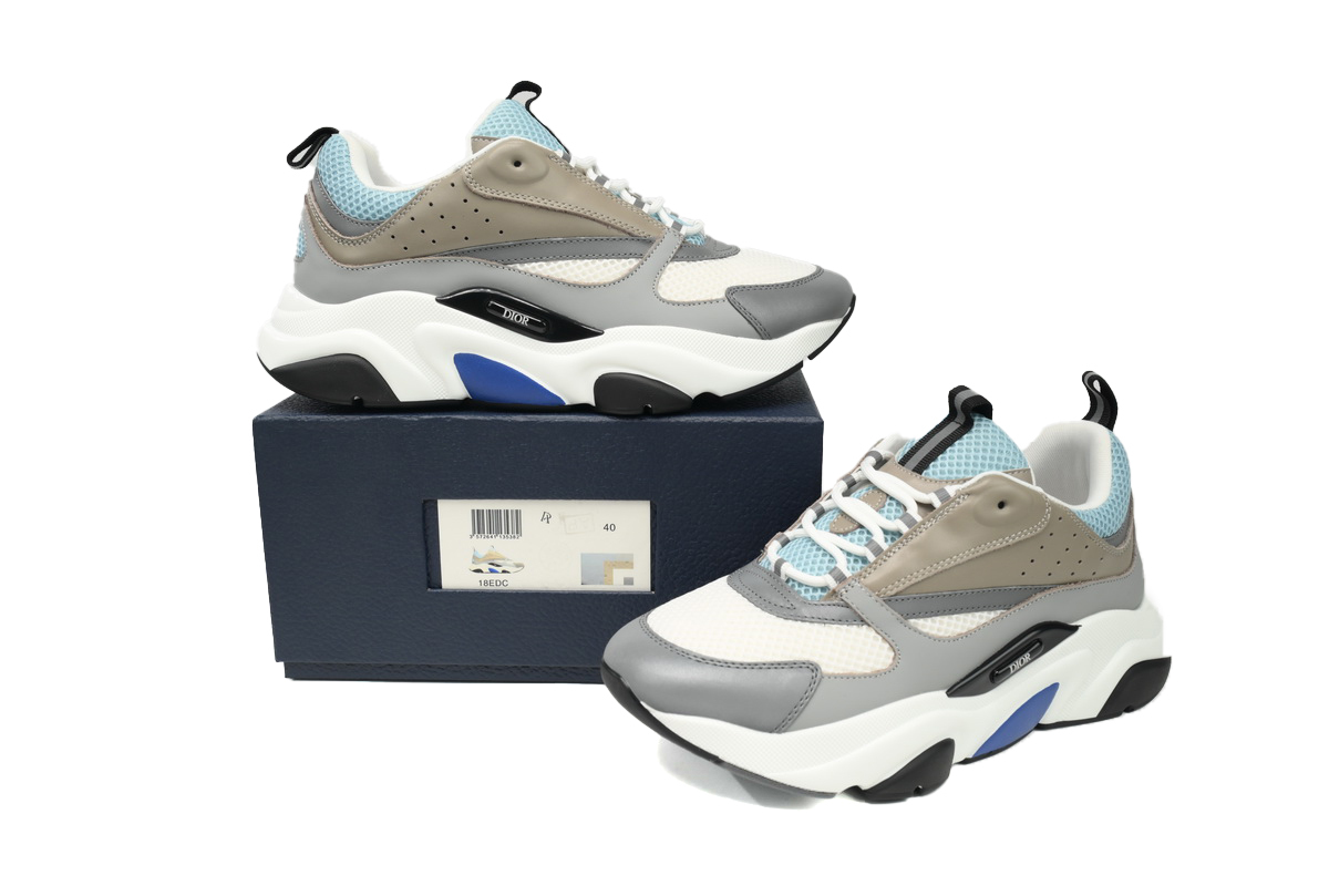 Dior White Blue Black B22 Sneakers Rice Grey Blue