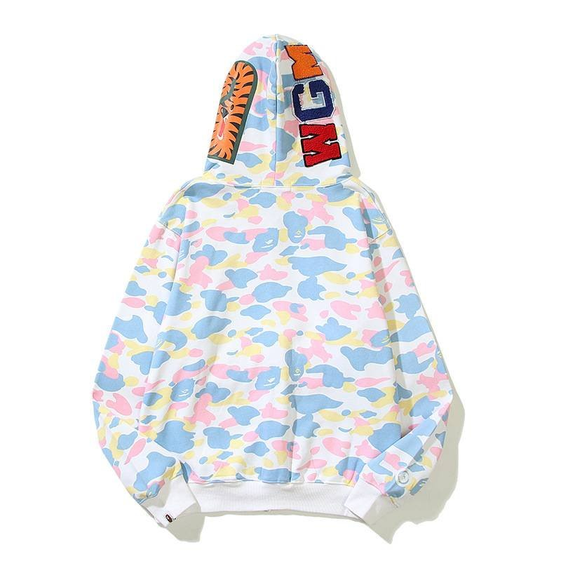 BAPE Camouflage Shark Head Hoodie Black & White