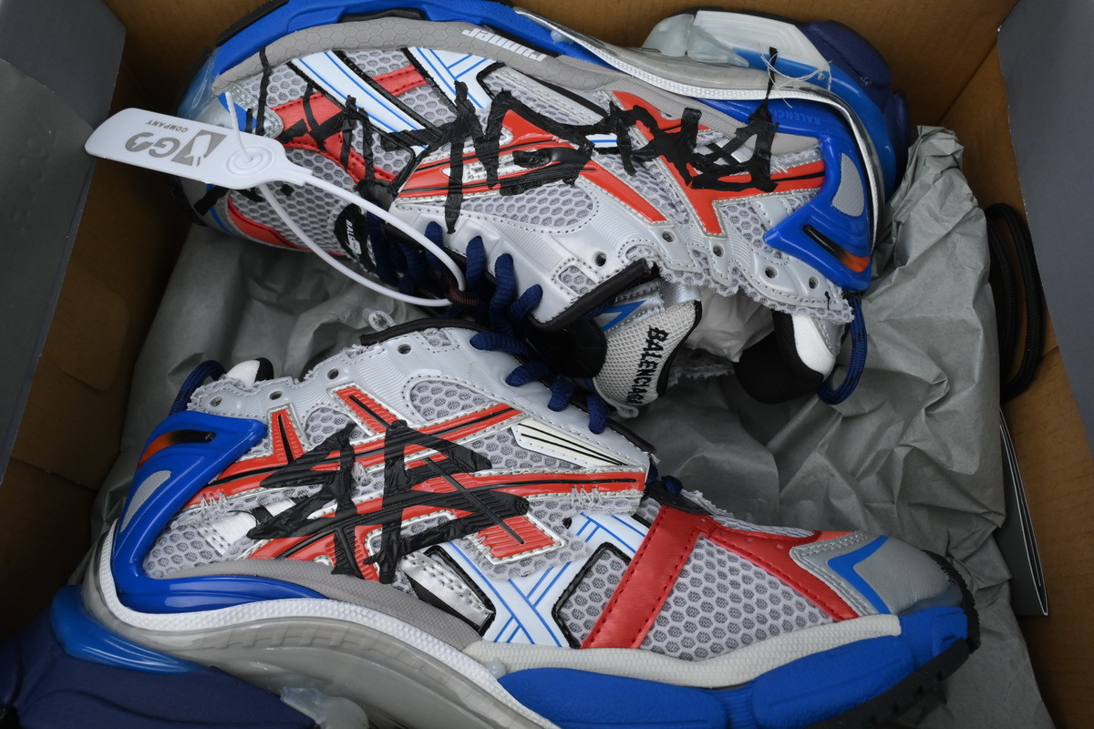 Balenciaga Runner White And Blue Printing 677402 W3RB6 1264