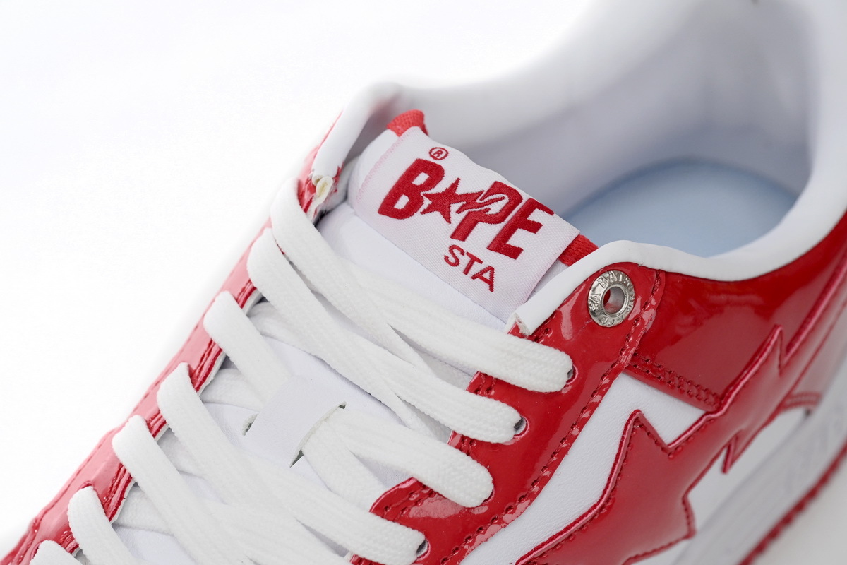 A Bathing Ape Bape Sta Low Red And White Mirror Surface 1170 191 022