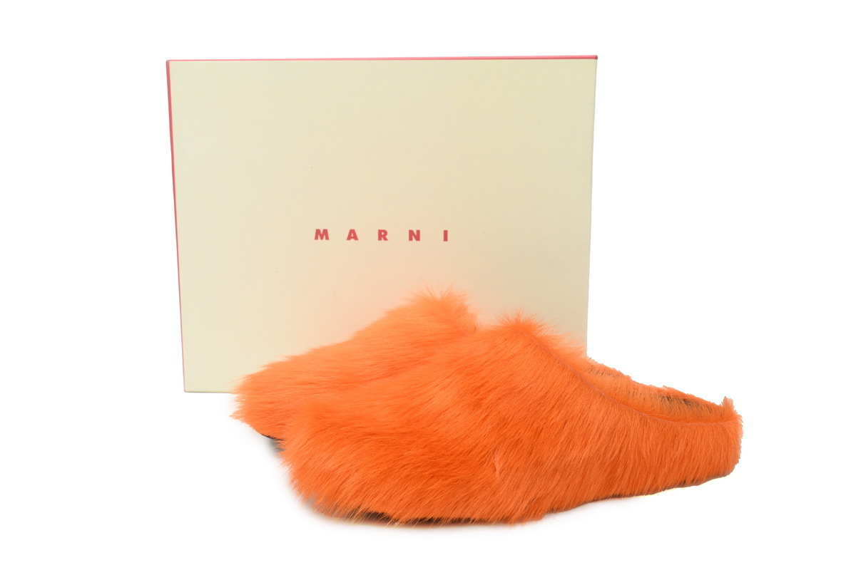 Marni Loafers Long-hair Calfskin Fussbett Sabot Orange