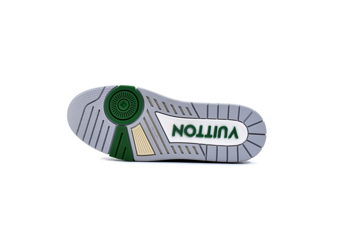 Louis Vuitton Trainer White Green 1A98UX