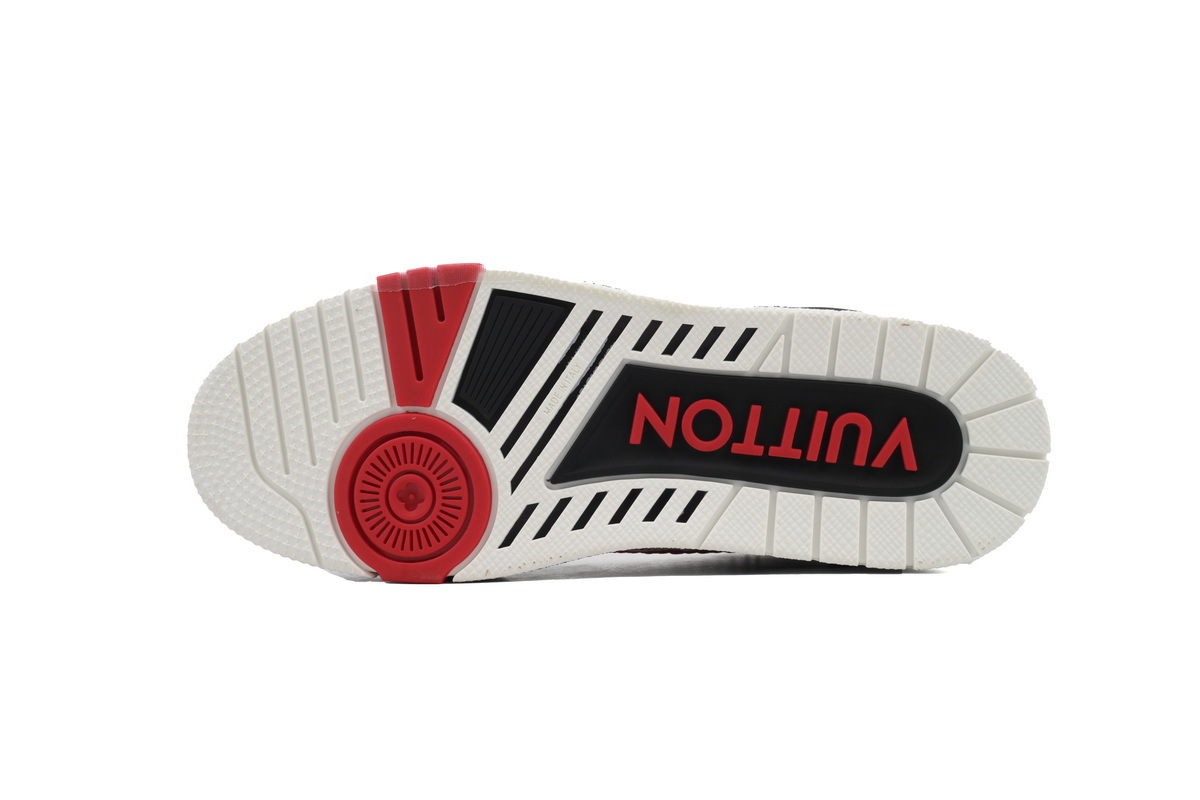 Louis Vuitton Trainer White Red Black