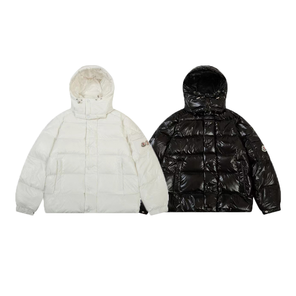 Moncler Maya Short Down Jacket Black White