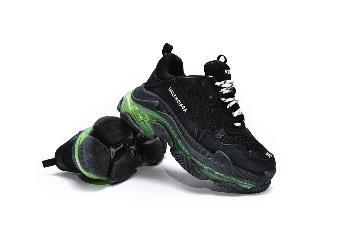 Balenciaga Triple S Black Green 544351 W09ON 1047