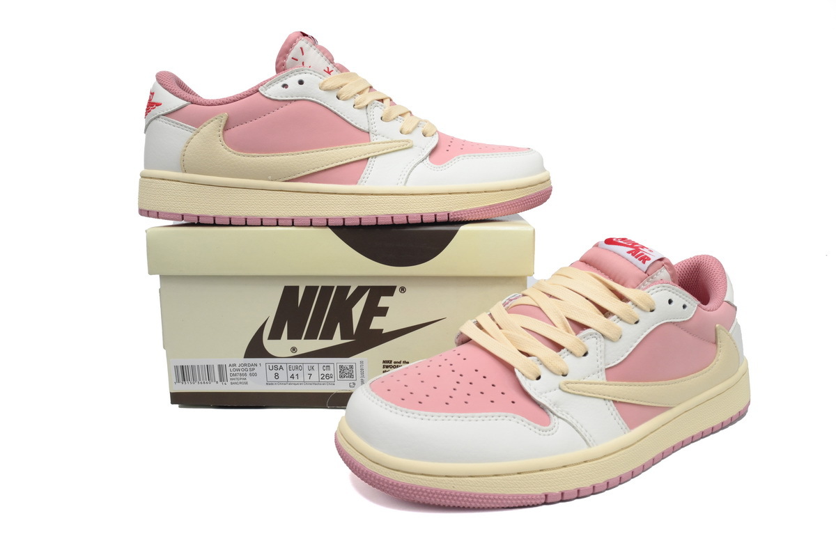 Travis Scott x Air Jordan 1 Low OG White Pink DM7866-600