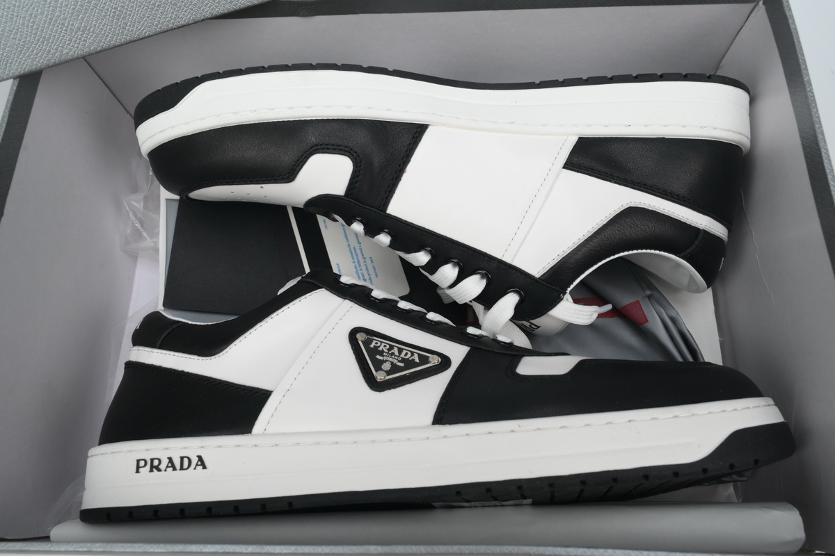 Prada Downtown Low Sneakers Black and White