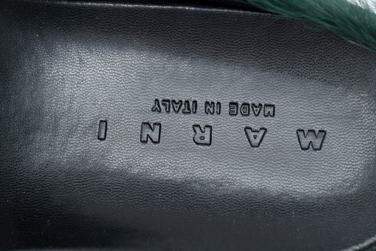 Marni Loafers Long-hair Calfskin Fussbett Sabot Deep Green