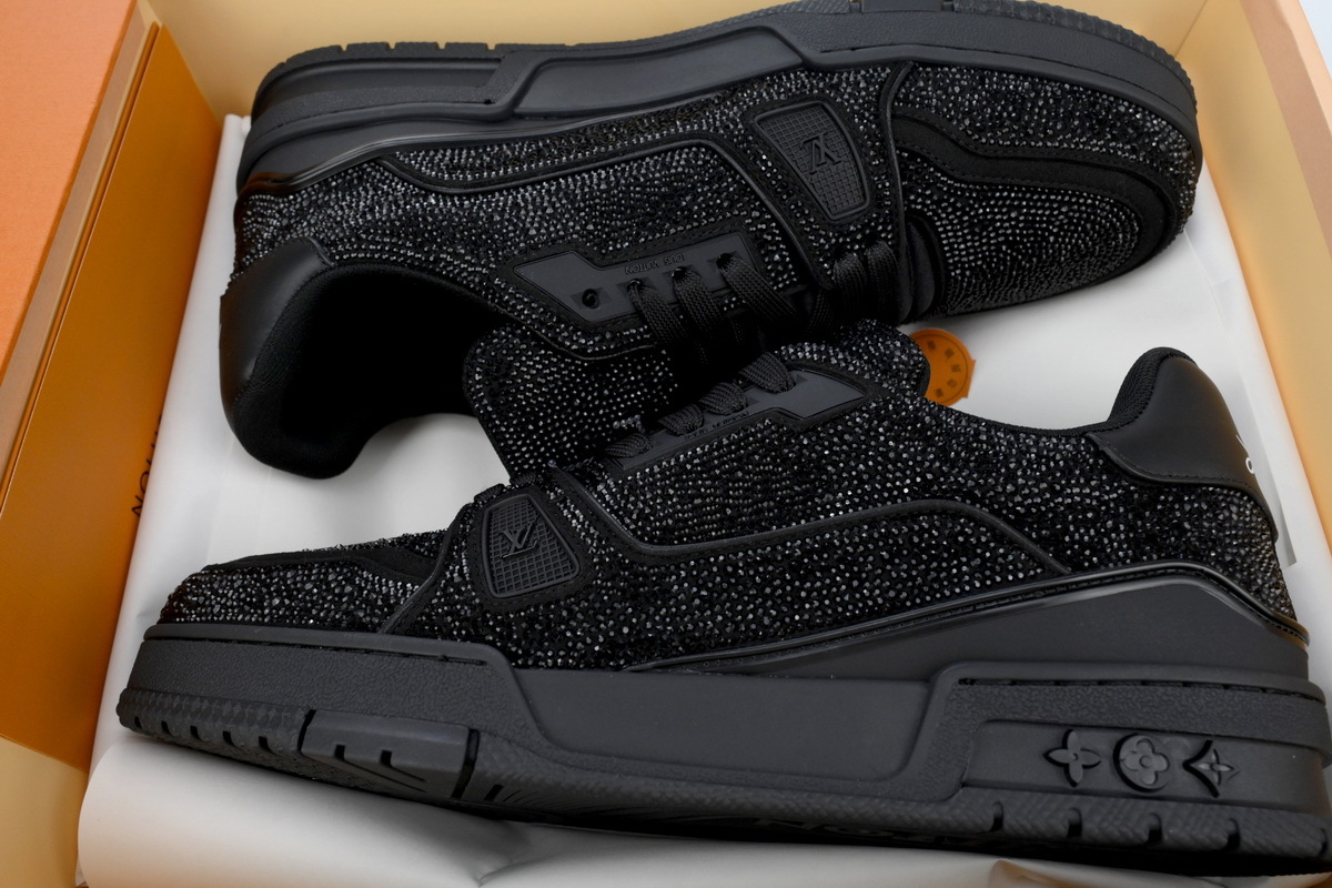 Louis Vuitton Trainer Black Crystals