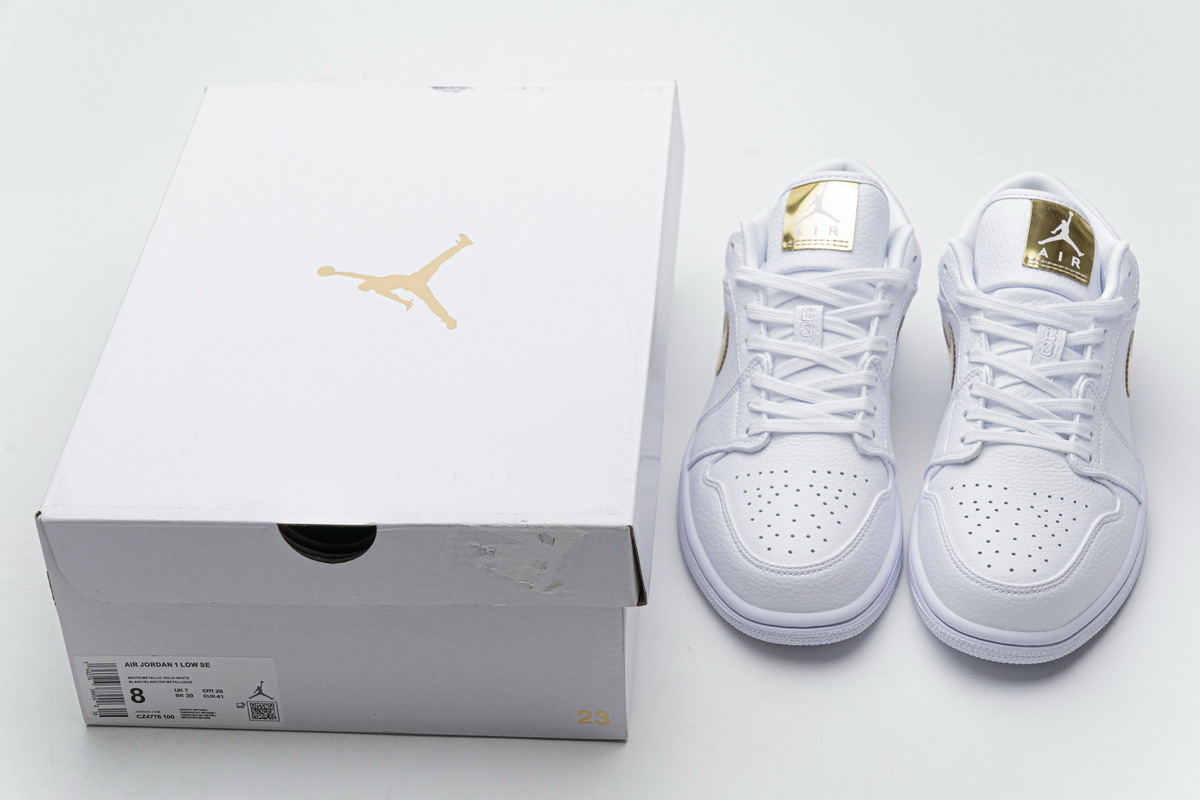 Jordan 1 Low White Metallic Gold (Women's) CZ4776-100