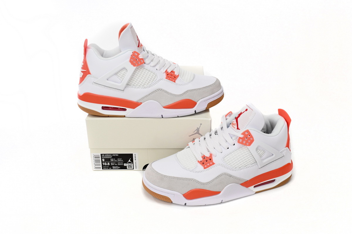 Air Jordan 4 White Orange DR5415-108 D15-108R54