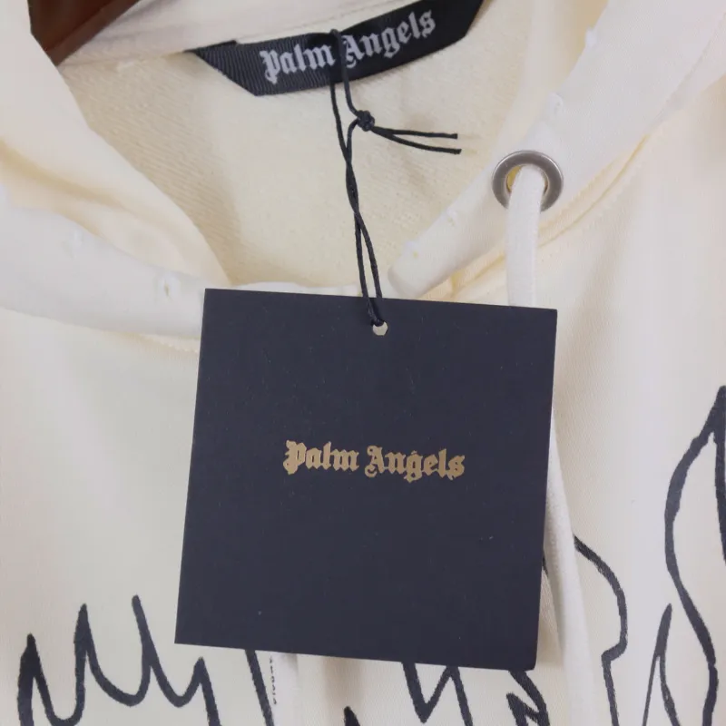 Palm Angels Palms & Skull Vintage Hoodie White Green