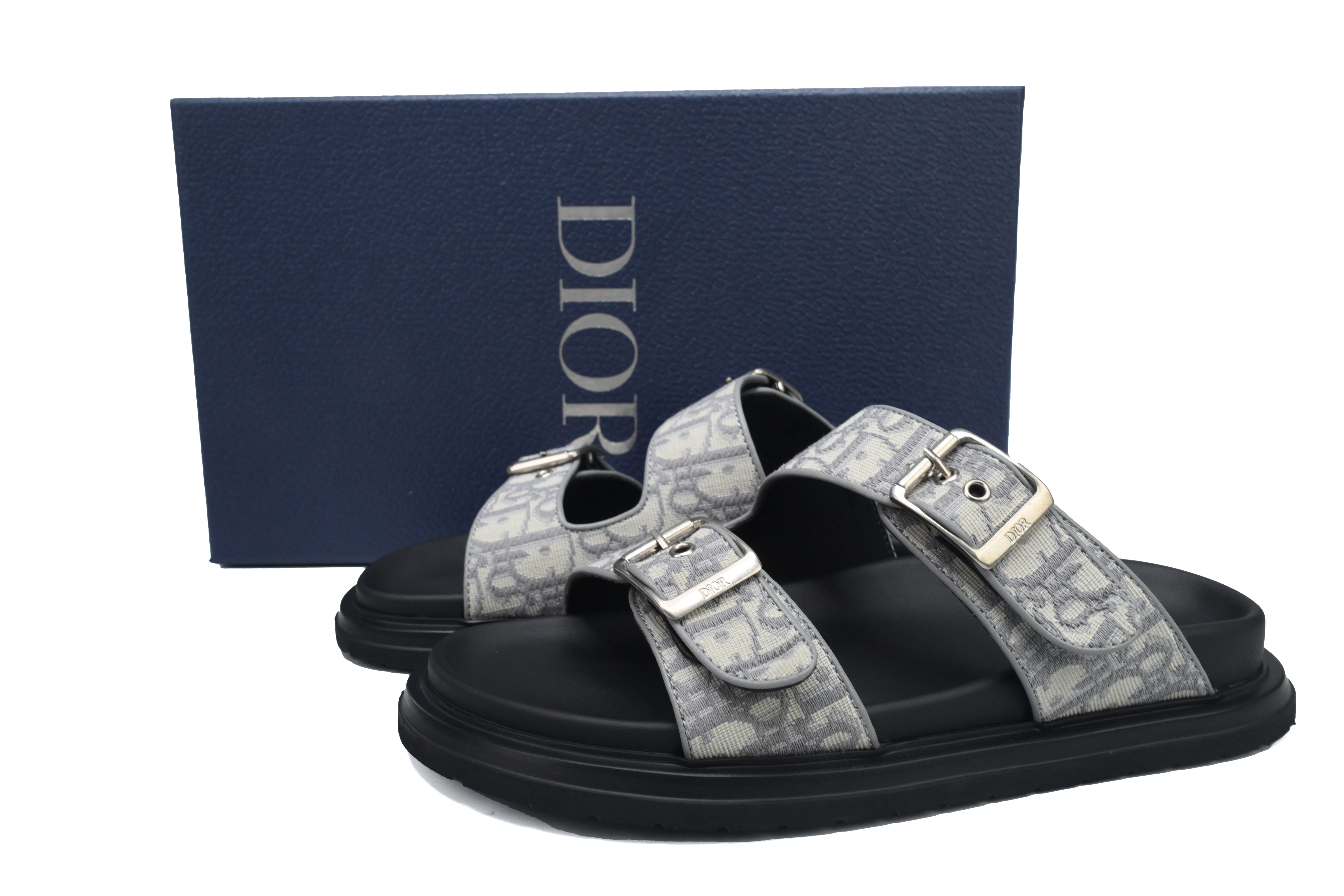 Dior Aqua Sandal Light Grey Dior Oblique Jacquard