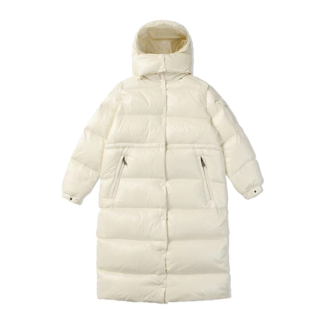 Moncler Maya Long Down Jacket Black White
