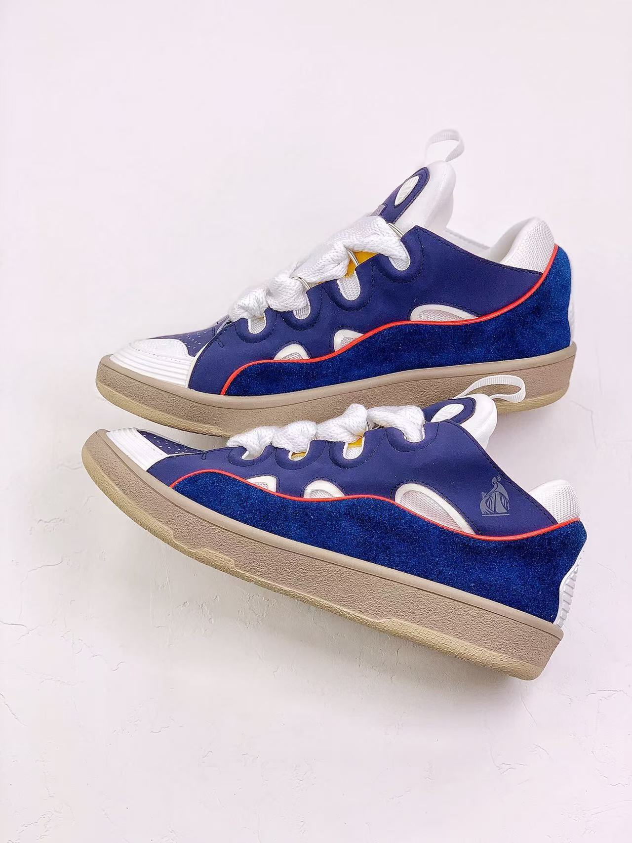 Lanvin Leather Curb Purple White