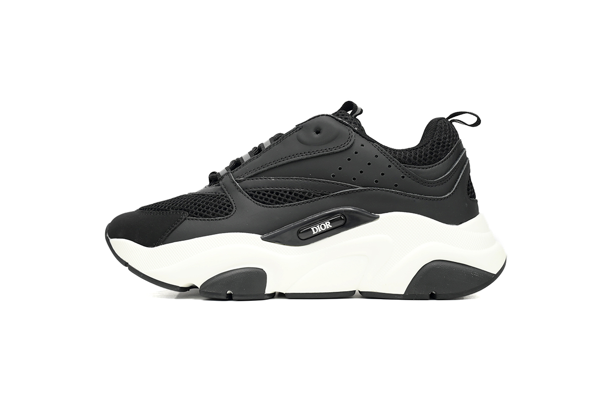 Dior White Blue Black B22 Sneakers Black And White