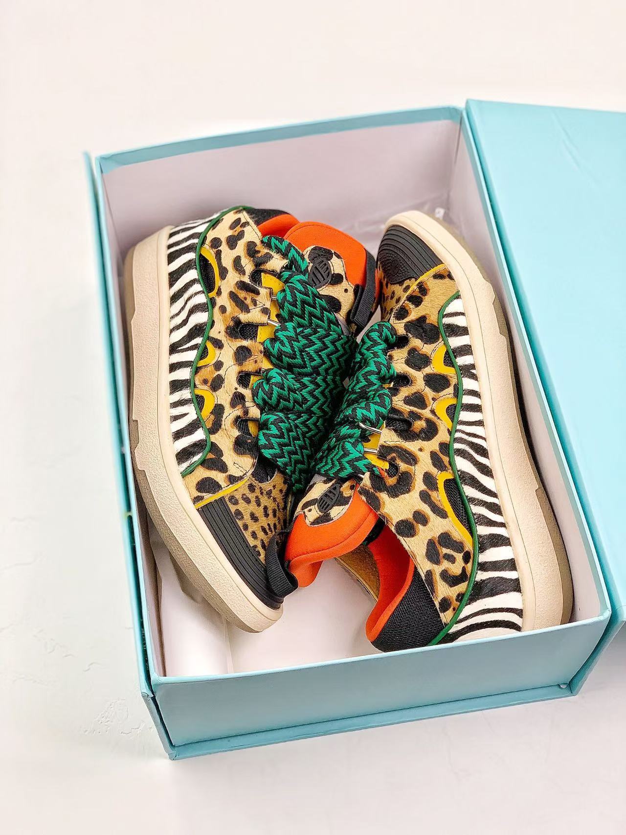 Lanvin Curb Sneakers Leopard Print