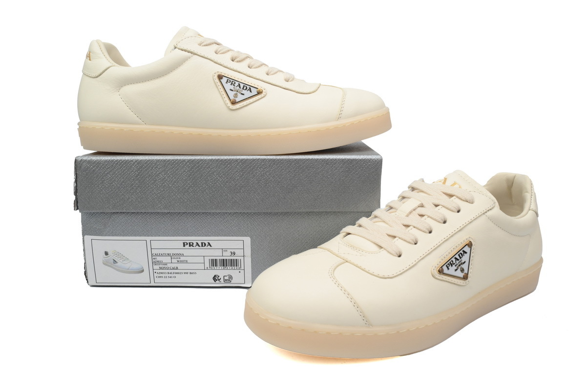 Prada Downtown Low Sneakers Rice White