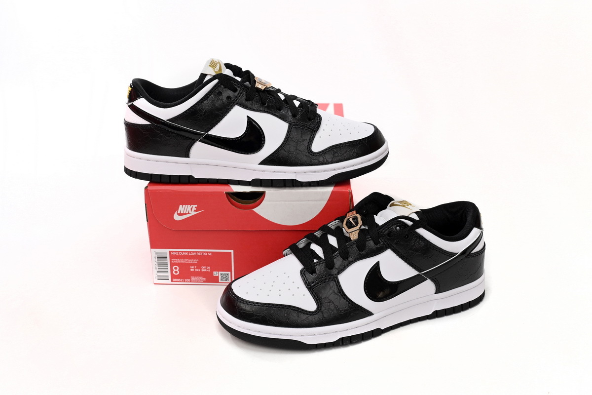 Nike Dunk Low Panda gold Buckle DR9511-100