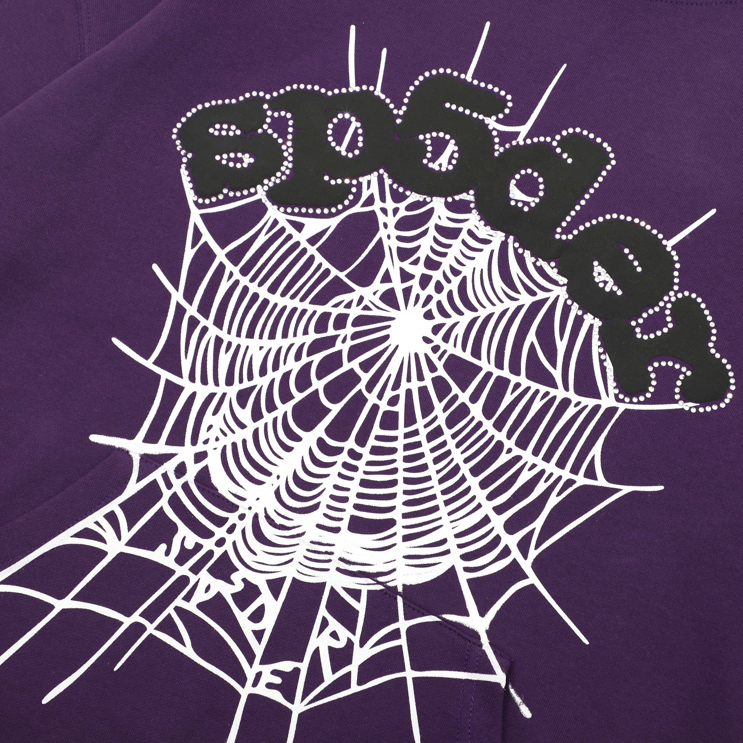 Sp5der Spider Web Print Gothic Punk Purple Hoodie