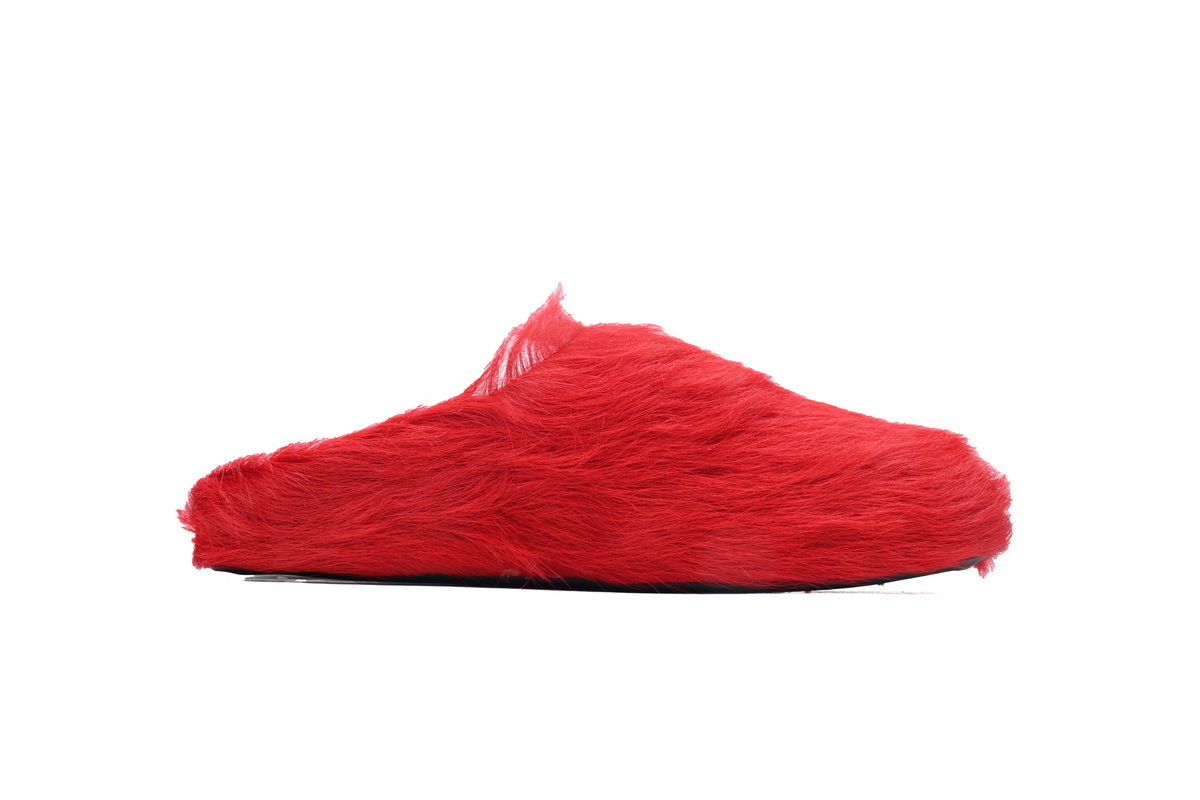 Marni Loafers Long-hair Calfskin Fussbett Sabot Red