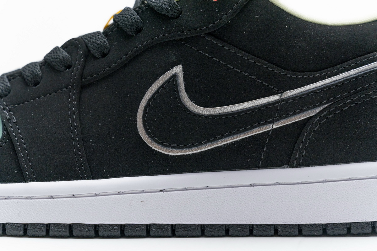 Jordan 1 Low Black Aurora Green Laser Orange CK3022-013