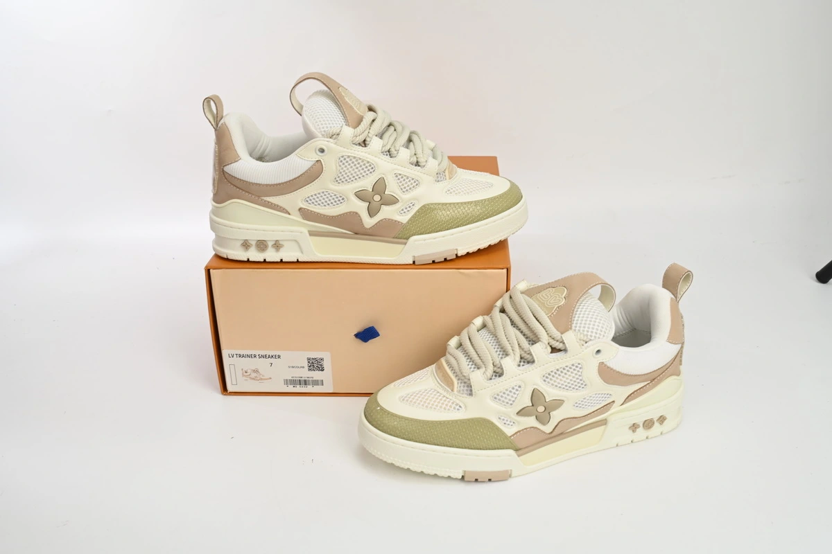 Louis Vuitton Skate Sneaker Beige White 1AARQH