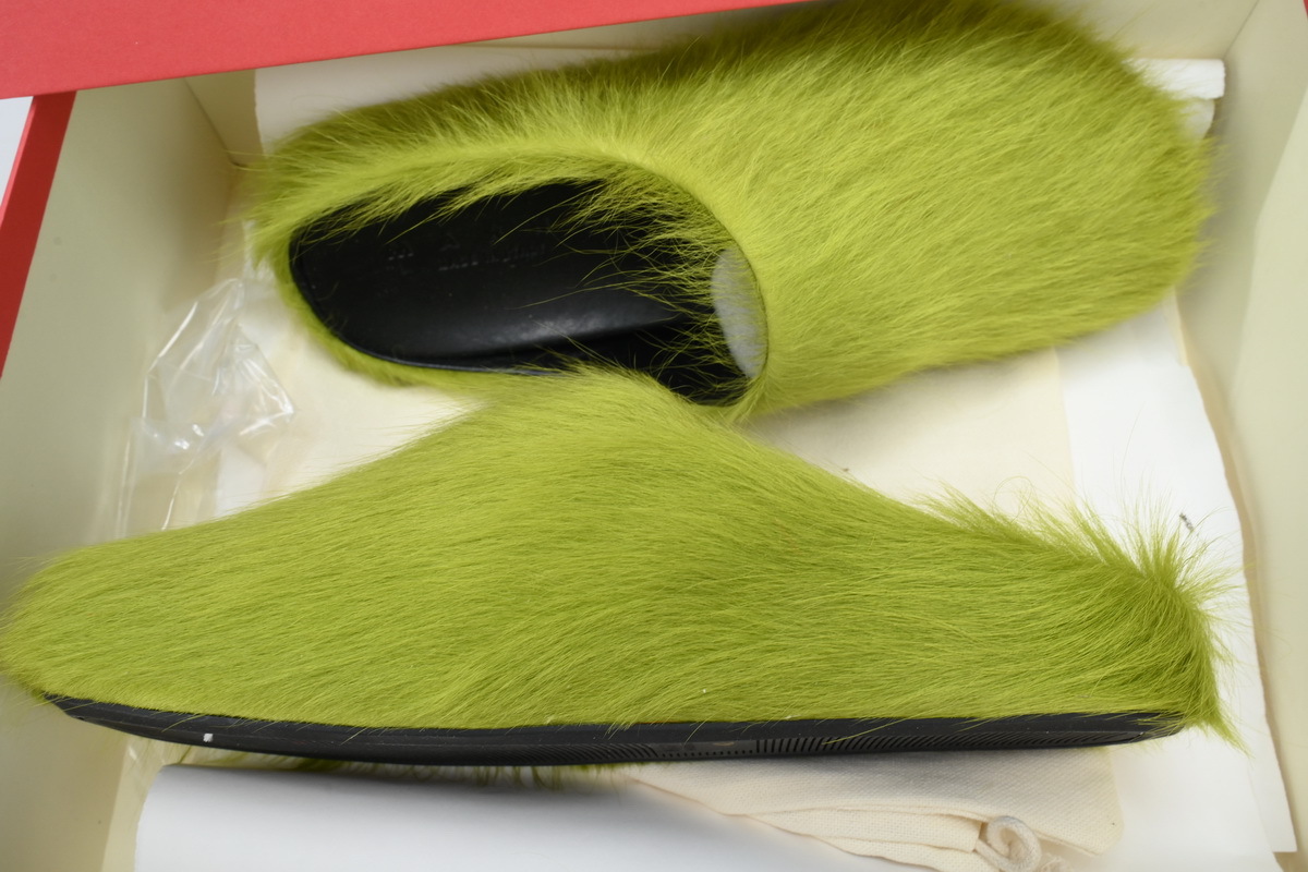 Marni Loafers Long-hair Calfskin Fussbett Sabot Green