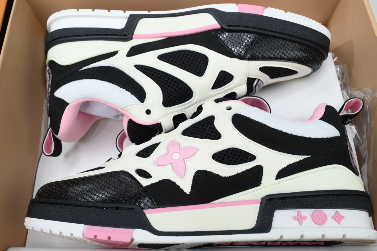 Louis Vuitton Skate Sneaker Black Cream Pink