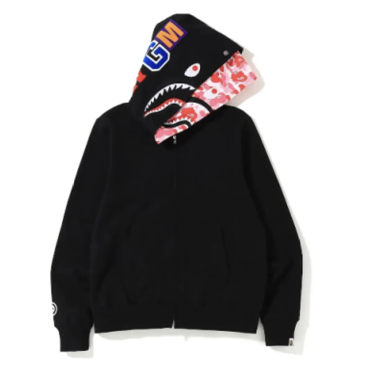 BAPE ABC Camo Shark Zip Hoodie Black Pink