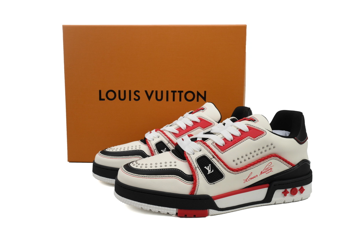 Louis Vuitton Trainer White Red Black