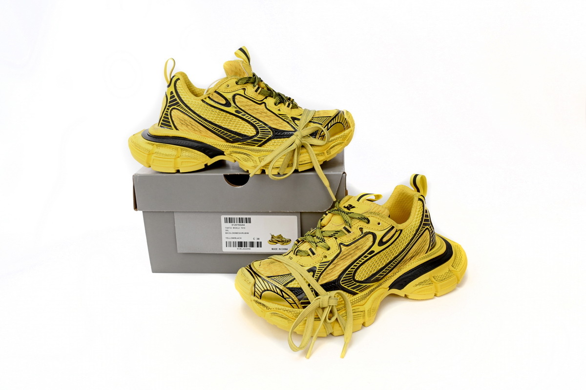 Balenciaga 3XL Sneaker Black Yellow 734733 W3XL2 7010