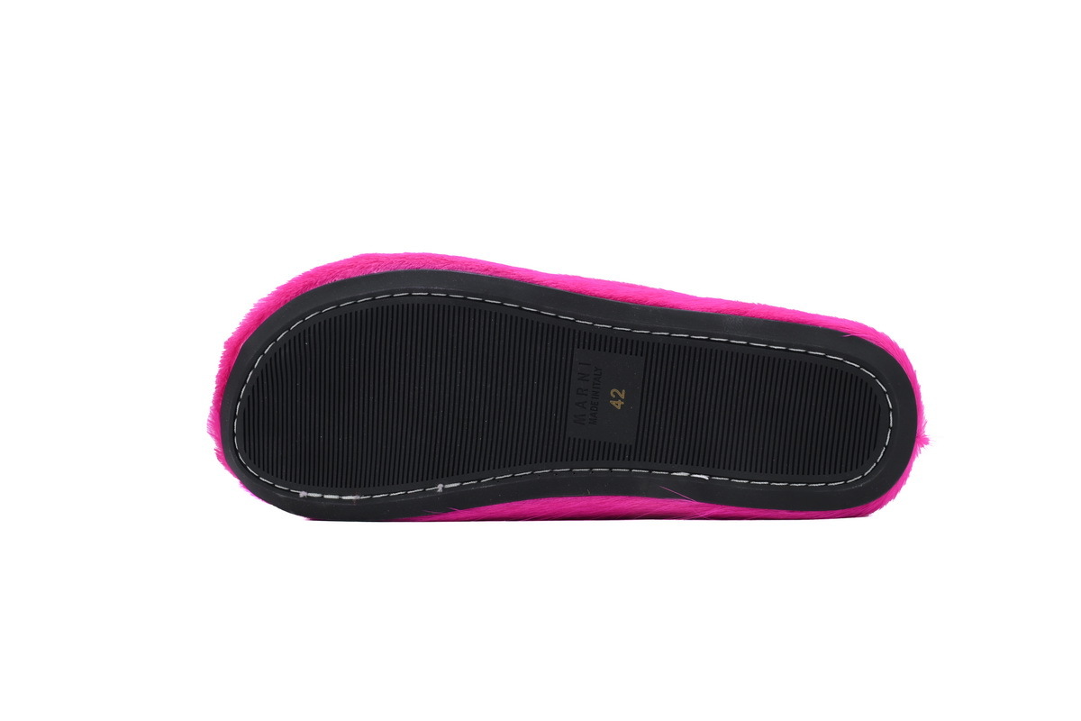 Marni Loafers Long-hair Calfskin Fussbett Sabot Rose Red