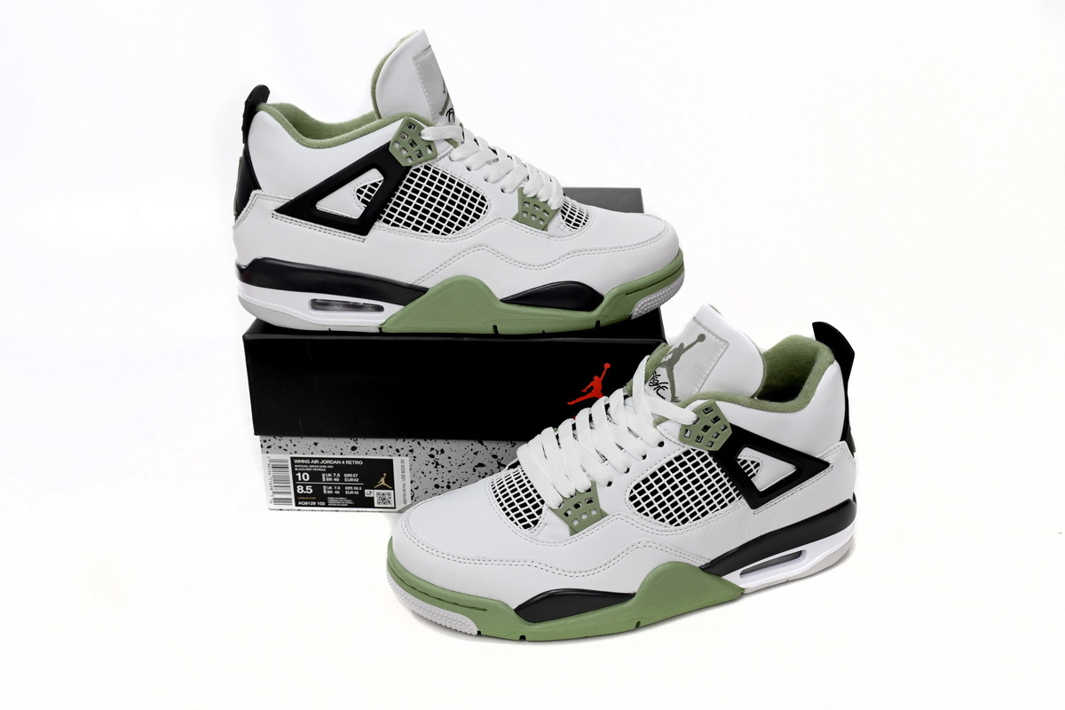 Air Jordan 4 WMNS Oil Green Seafoam (W) AQ9129-103