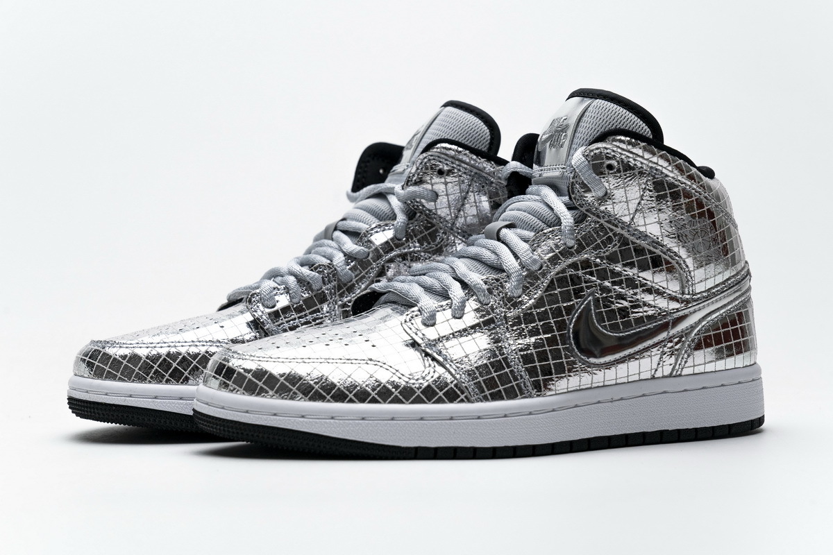 Jordan 1 Mid SE Disco Metallic Silver (Women's) CU9304-001