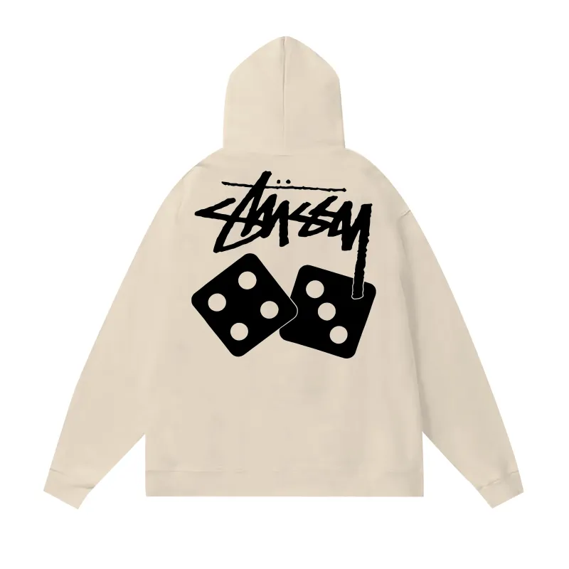 Stussy Dice Pigment Dyed Hoodie Beige
