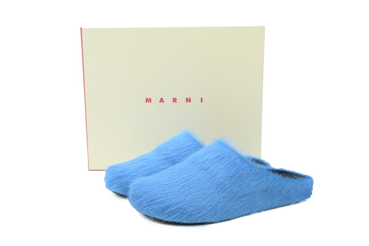 Marni Loafers Long-hair Calfskin Fussbett Sabot Blue