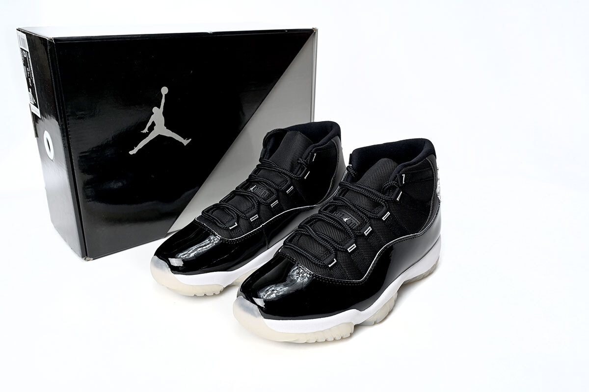 Air Jordan 11 25th Anniversary Black Silver Eyelets CT8012-011
