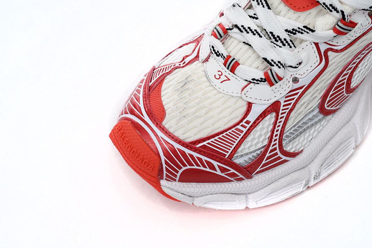 Balenciaga 3XL Sneaker in White Red 734734 W3XL2 9060