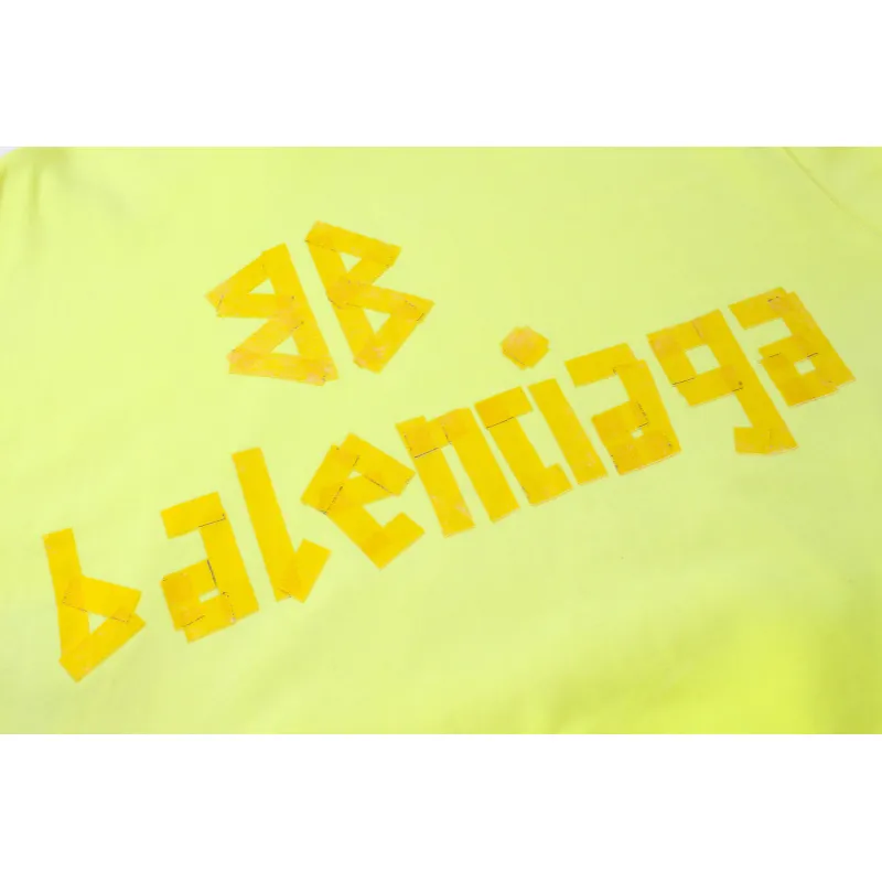 Balenciaga Ripped Pocket Hoodie Fluo Yellow