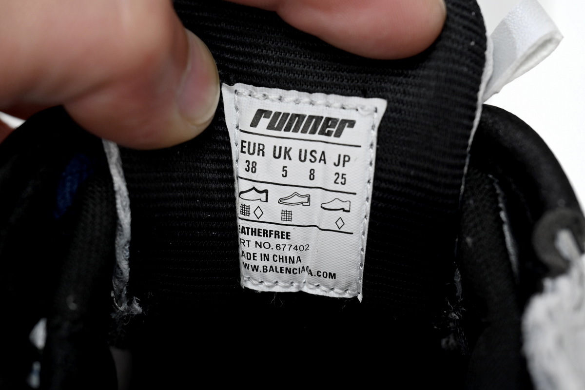 Balenciaga Runner White And Blue Printing 677402 W3RB6 1264