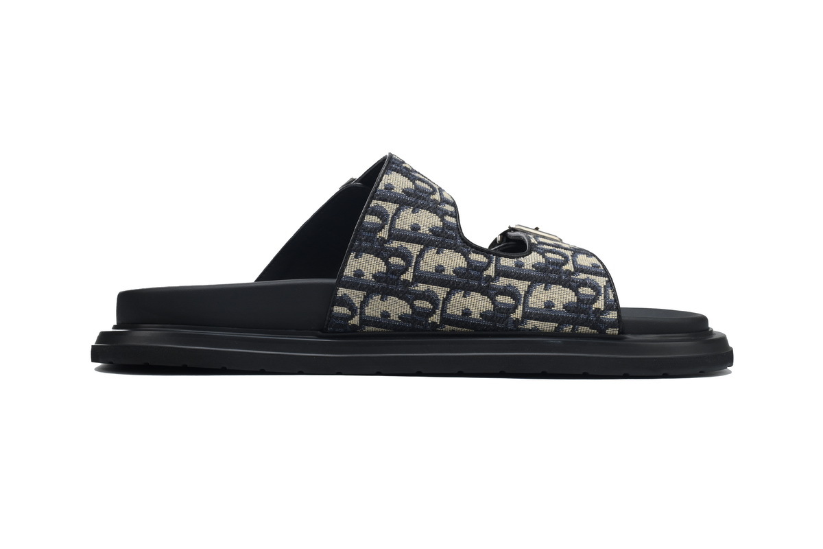 Dior Aqua Sandal Beige Black Dior Oblique Jacquard