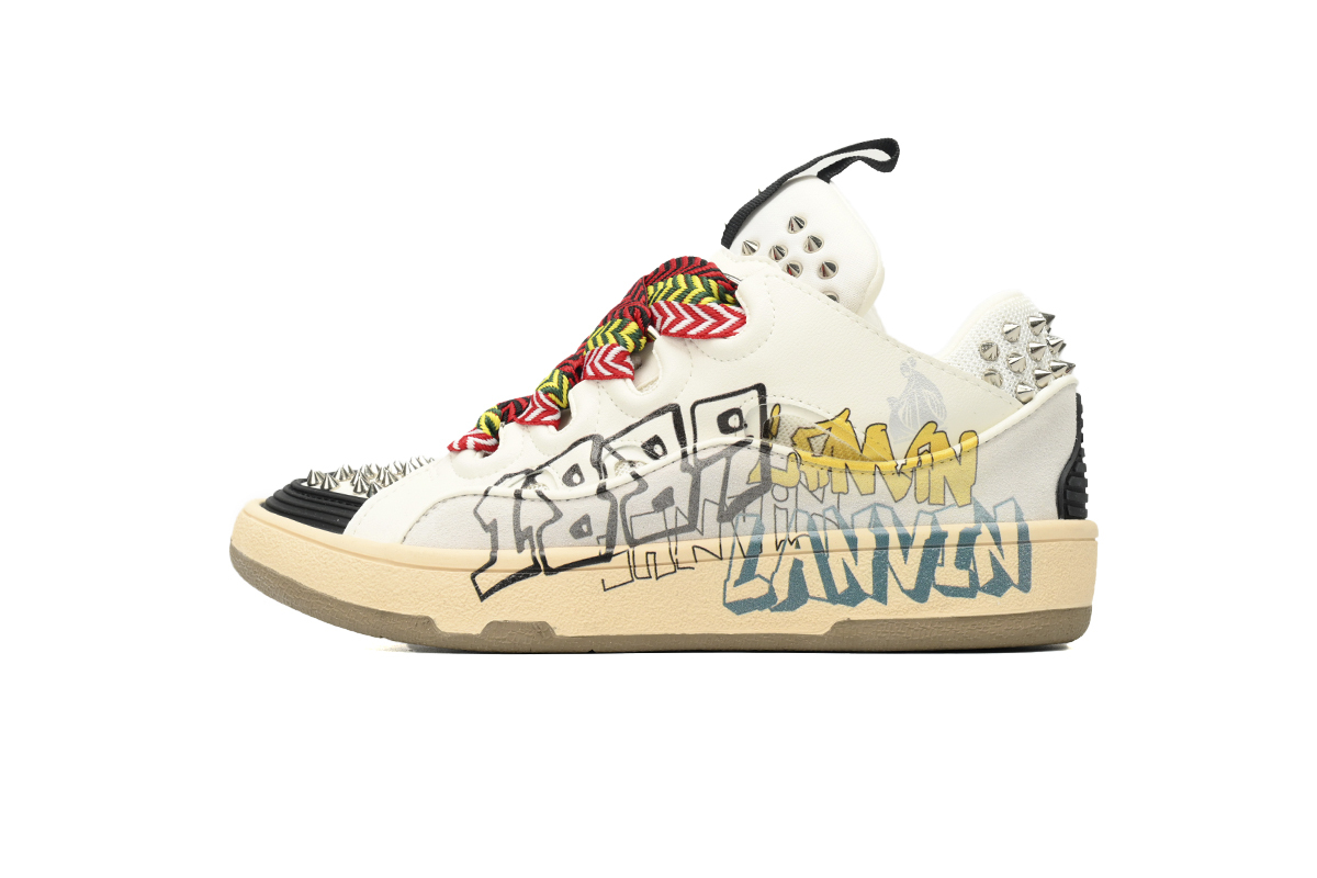 Lanvin Leather Curb White Black Painted