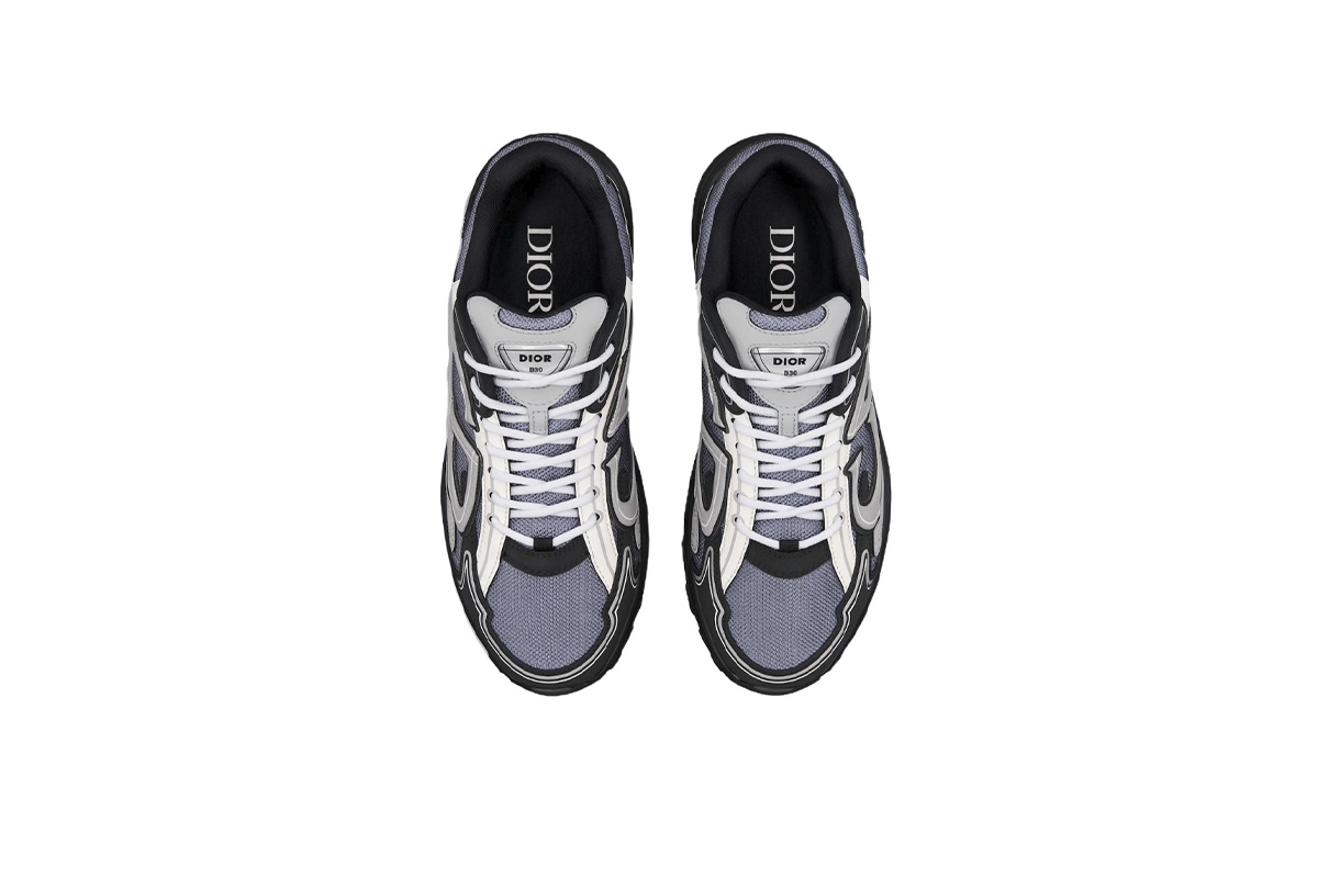 Dior B30 Sneaker Blue Mesh with Gray White and Black Technical Fabric 3SN279ZRB_H068