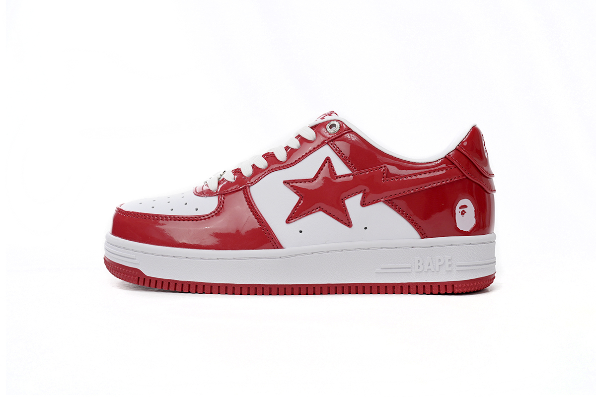 A Bathing Ape Bape Sta Low Red And White Mirror Surface 1170 191 022
