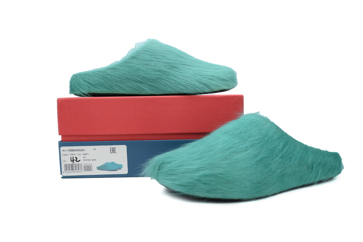 Marni Loafers Long-hair Calfskin Fussbett Sabot Dark Green