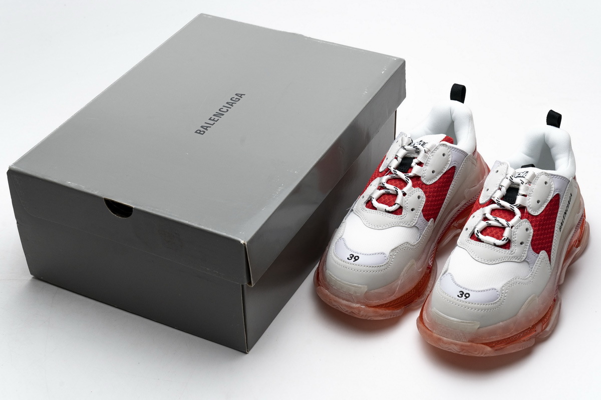 Balenciaga Triple S White Red 544351 W09E1 4552
