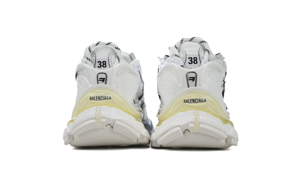 Balenciaga Runner White And Black Characters 677402 W3RBQ 9010