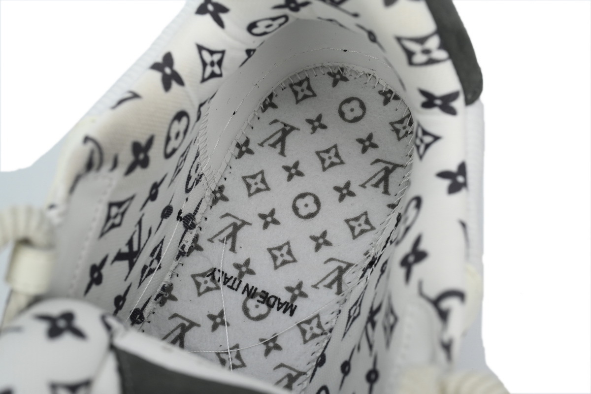 Louis Vuitton Leather Lace Up Fashionable Board Shoes Black Gray 1AC52M