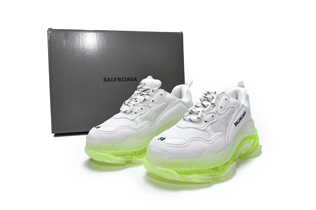 Balenciaga Triple S White Green 544351 W0901 9010